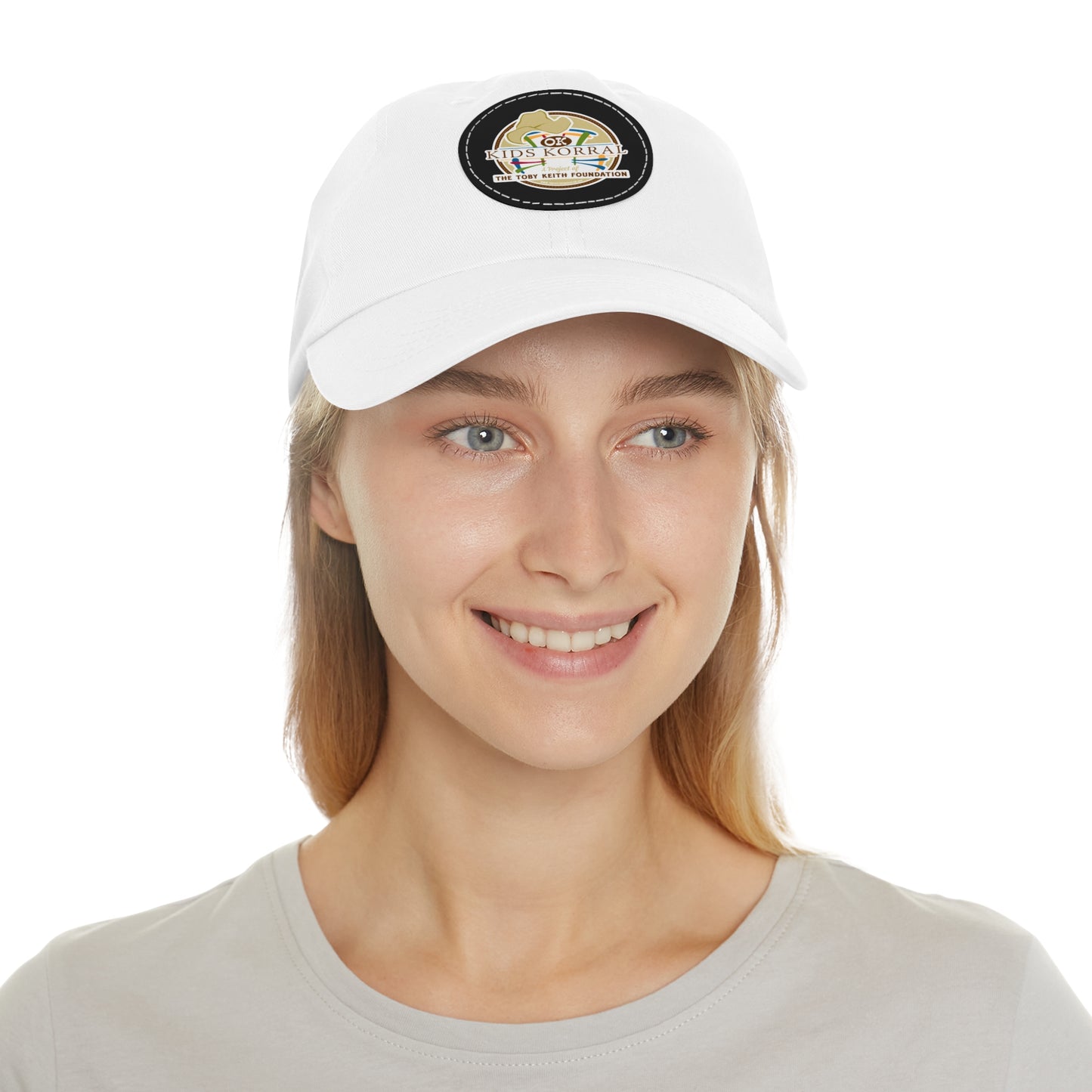 OK Kids Korral Dad Hat with Leather Patch (Round)