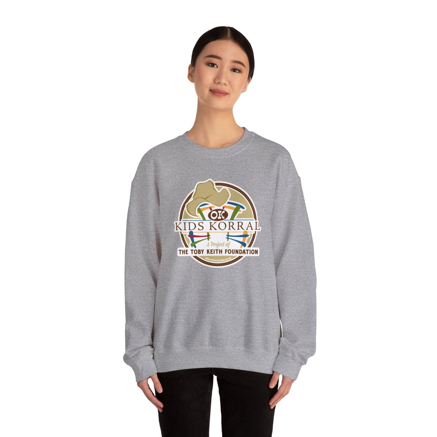 OK Kids Korral, Drone Race to FundRaise™ Unisex Heavy Blend™ Crewneck Sweatshirt